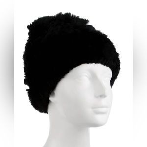 Adrienne Landau Rabbit Fur Beanie